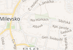 Alšova v obci Milevsko - mapa ulice