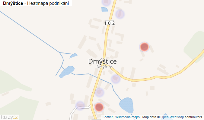 Mapa Dmýštice - Firmy v části obce.