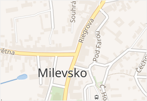 Milevsko v obci Milevsko - mapa části obce