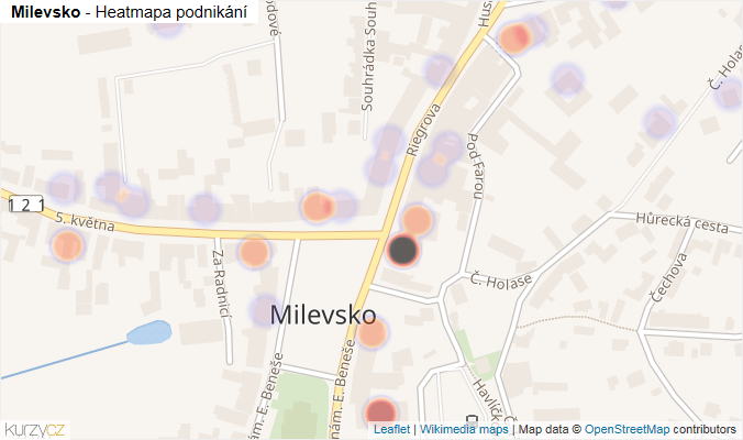Mapa Milevsko - Firmy v části obce.