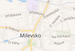 Riegrova v obci Milevsko - mapa ulice
