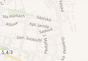 Sadová v obci Milevsko - mapa ulice