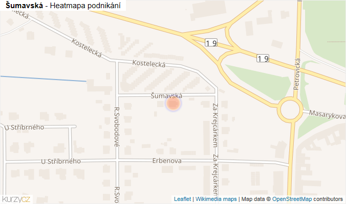 Mapa Šumavská - Firmy v ulici.