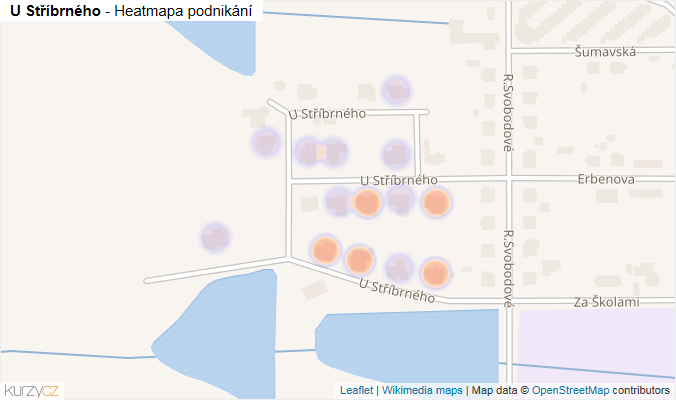 Mapa U Stříbrného - Firmy v ulici.