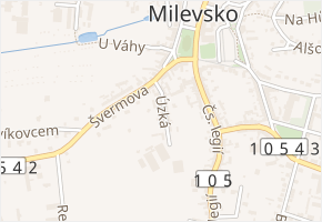 Úzká v obci Milevsko - mapa ulice