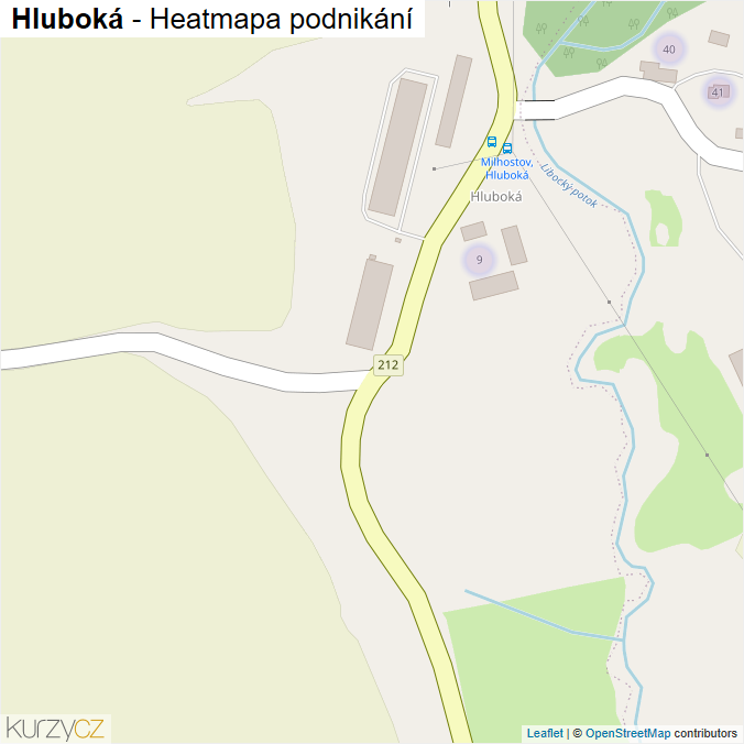 Mapa Hluboká - Firmy v části obce.