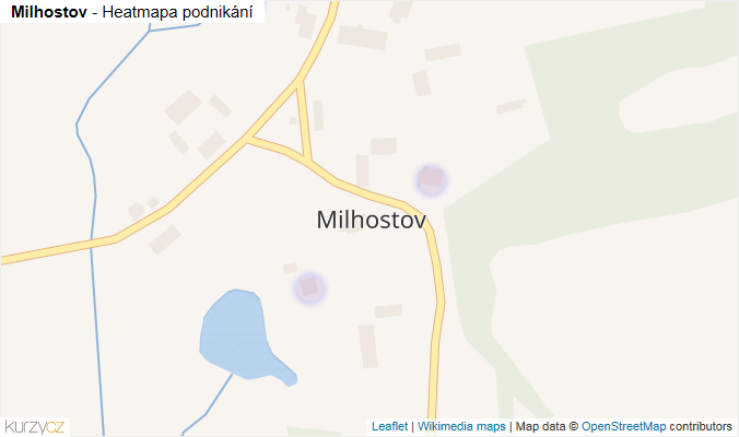Mapa Milhostov - Firmy v části obce.