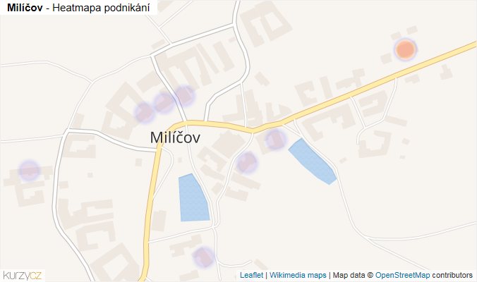 Mapa Milíčov - Firmy v části obce.