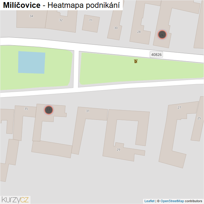 Mapa Milíčovice - Firmy v obci.