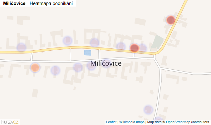 Mapa Milíčovice - Firmy v části obce.