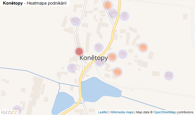 Mapa Konětopy - Firmy v části obce.