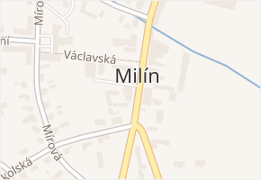 Milín v obci Milín - mapa části obce