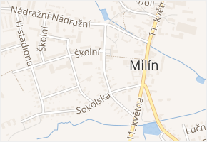 Mírová v obci Milín - mapa ulice