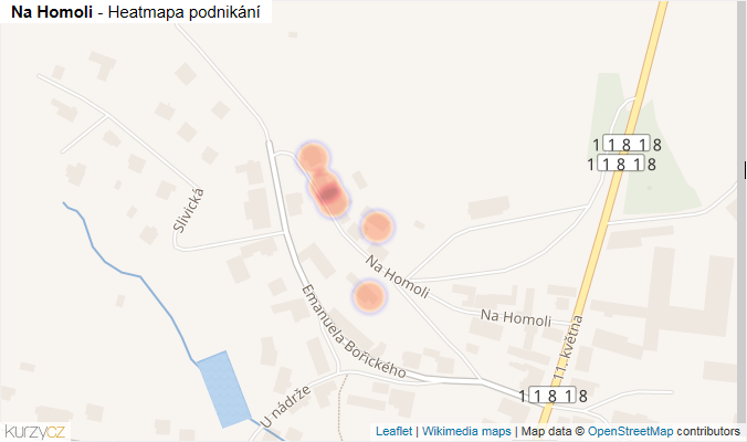Mapa Na Homoli - Firmy v ulici.