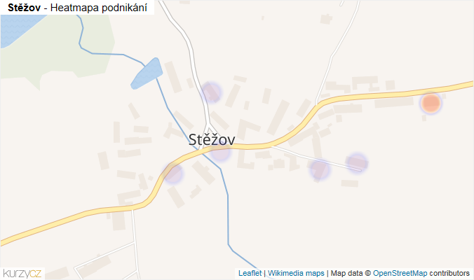 Mapa Stěžov - Firmy v části obce.
