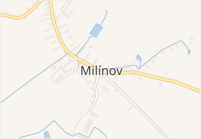 Milínov v obci Milínov - mapa části obce