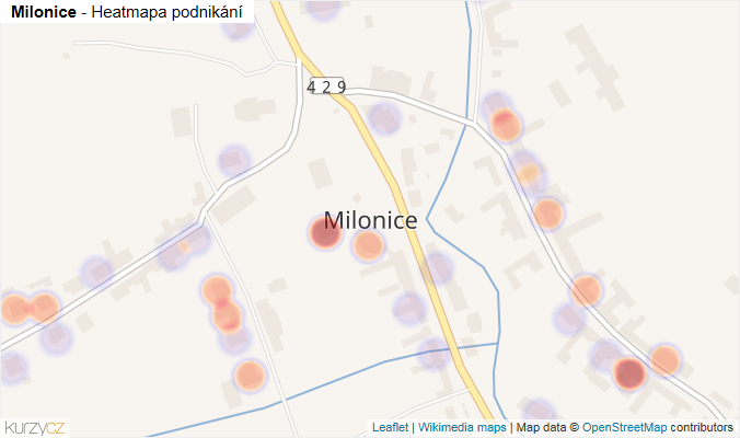 Mapa Milonice - Firmy v části obce.