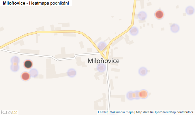 Mapa Miloňovice - Firmy v části obce.