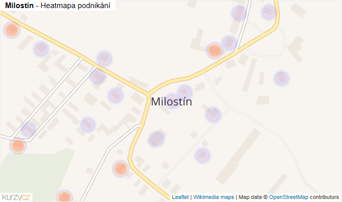 Mapa Milostín - Firmy v části obce.