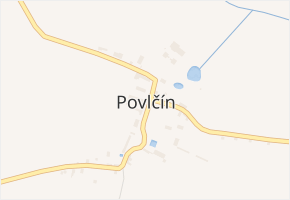 Povlčín v obci Milostín - mapa části obce