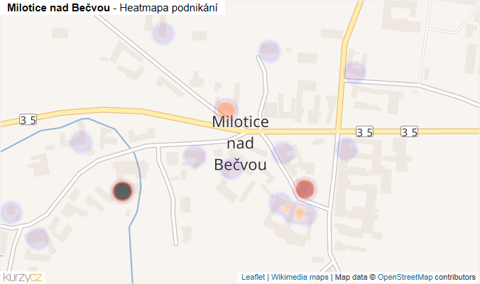 Mapa Milotice nad Bečvou - Firmy v části obce.