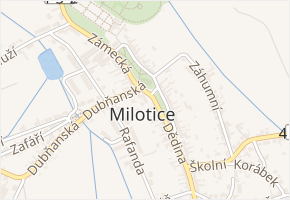 Dědina v obci Milotice - mapa ulice