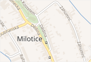 Milotice v obci Milotice - mapa části obce