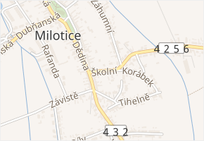 Záluží v obci Milotice - mapa ulice