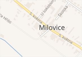 5. května v obci Milovice - mapa ulice