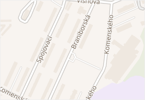 Braniborská v obci Milovice - mapa ulice