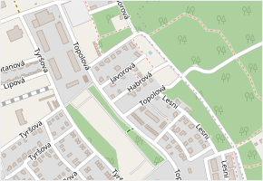 Habrová v obci Milovice - mapa ulice