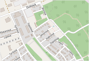 Javorová v obci Milovice - mapa ulice