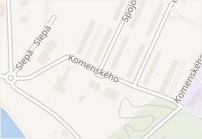 Komenského v obci Milovice - mapa ulice