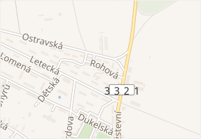 Rohová v obci Milovice - mapa ulice