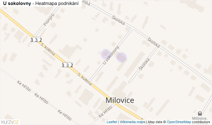Mapa U sokolovny - Firmy v ulici.