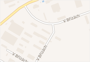 V Břízách v obci Milovice - mapa ulice