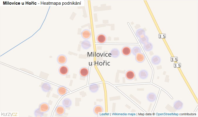 Mapa Milovice u Hořic - Firmy v části obce.