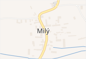 Milý v obci Milý - mapa části obce