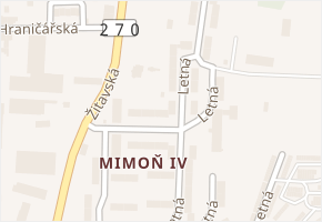 Letná v obci Mimoň - mapa ulice