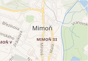 Mimoň III v obci Mimoň - mapa části obce