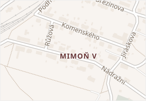 Mimoň V v obci Mimoň - mapa části obce