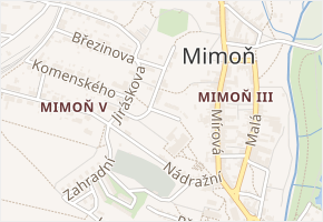 Raisova v obci Mimoň - mapa ulice