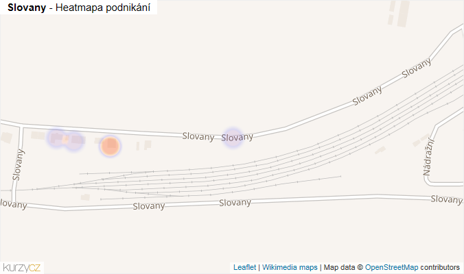 Mapa Slovany - Firmy v ulici.