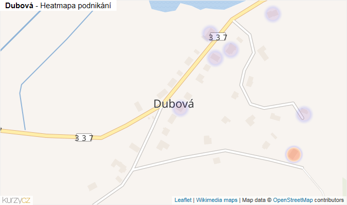 Mapa Dubová - Firmy v části obce.