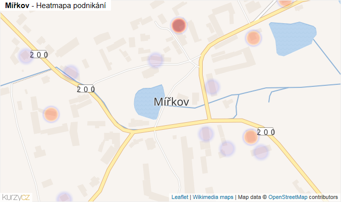 Mapa Mířkov - Firmy v části obce.