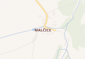 Malčice v obci Mirkovice - mapa části obce