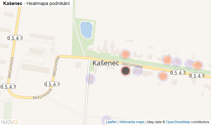 Mapa Kašenec - Firmy v části obce.