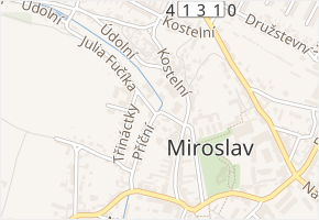 Komenského v obci Miroslav - mapa ulice