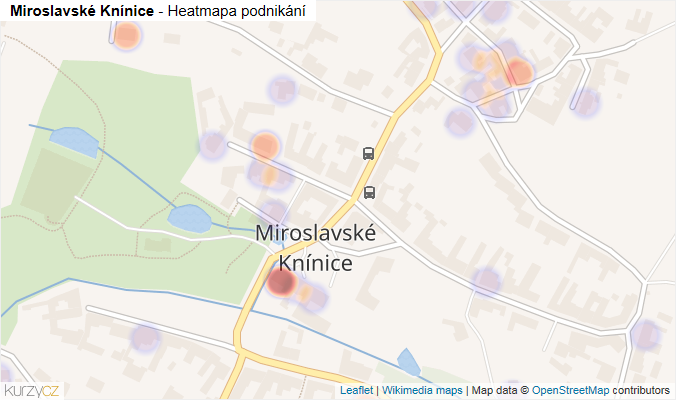 Mapa Miroslavské Knínice - Firmy v části obce.