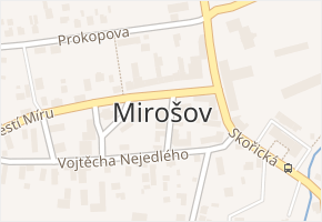 Mirošov v obci Mirošov - mapa části obce